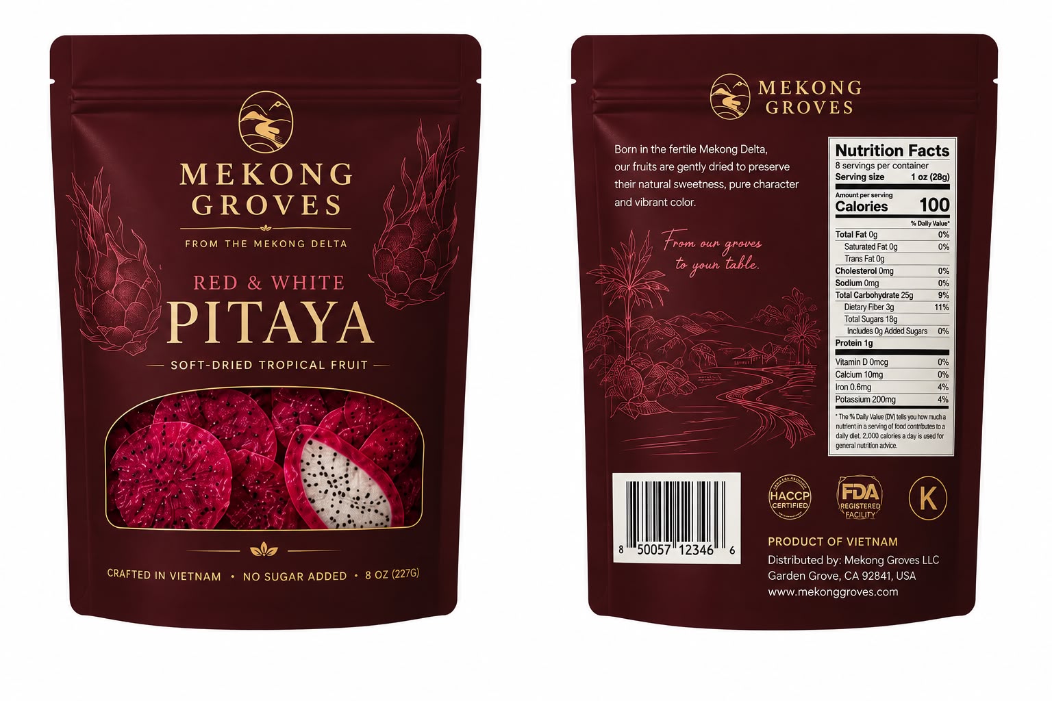 Red & White Pitaya — Soft-Dried Tropical Fruit
